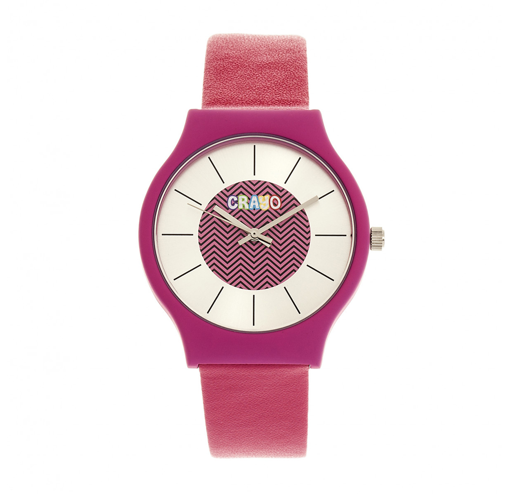 Crayo Trinity Unisex Leatherette Strap Watch - Pink