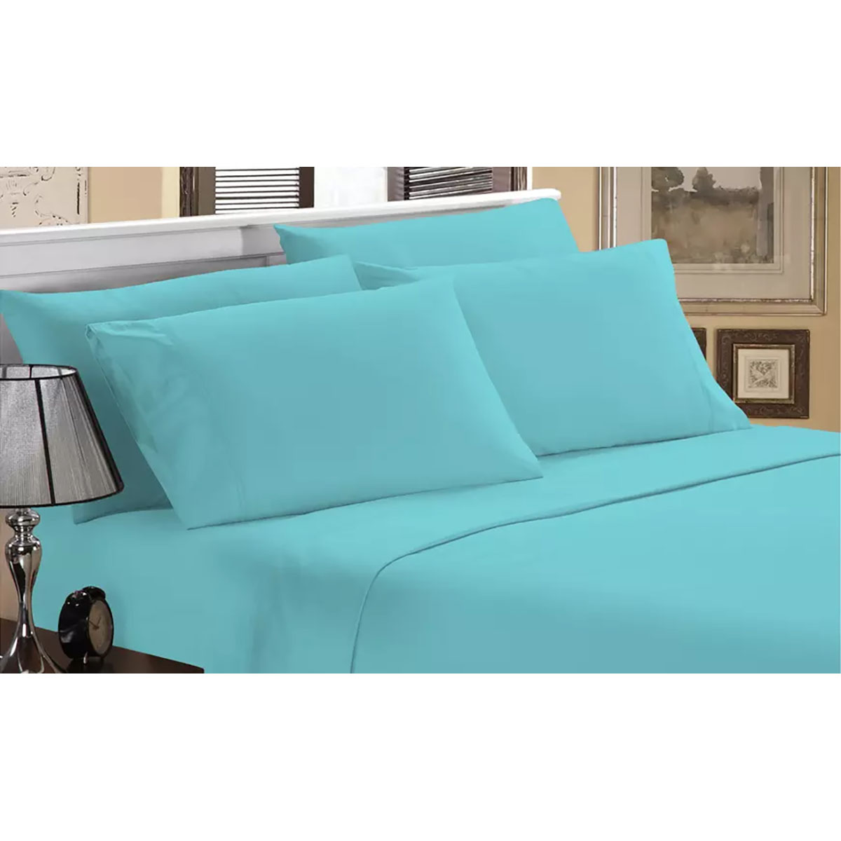 Luxury Home Ultra-Soft Bamboo-Blend Sheets - Twin - Sky Blue