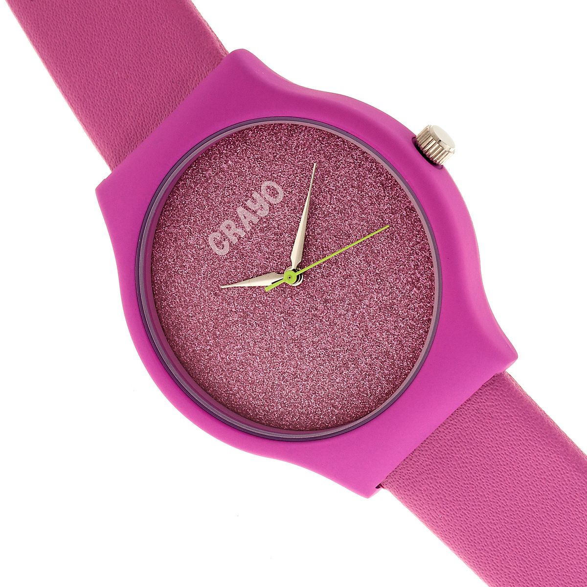 Crayo&trade; Glitter Unisex Watches, 36mm - Hot Pink