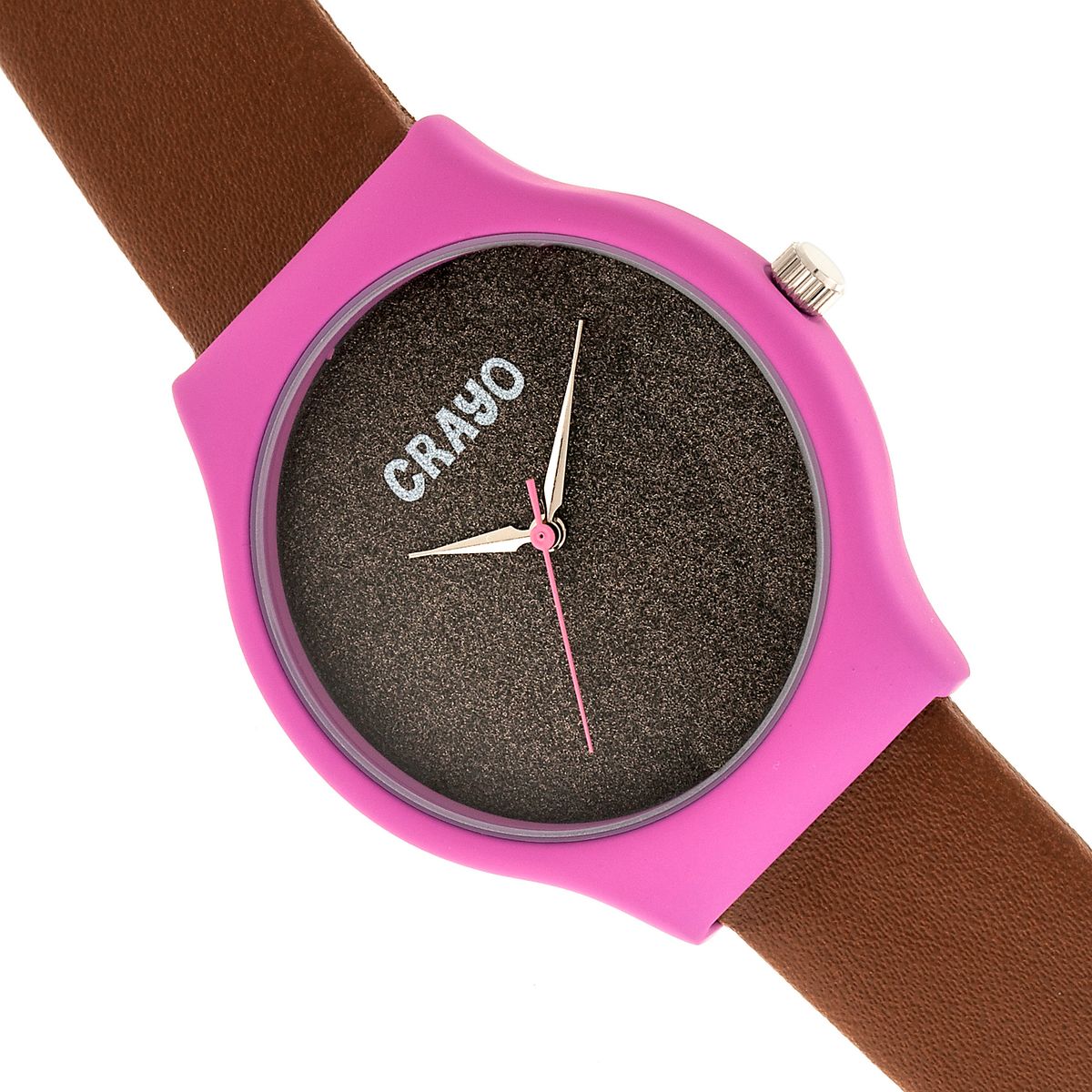 Photos - Wrist Watch Crayo Crayo™ Glitter Unisex Watches, 36mm - Hot Pink/Brown CRACR4502
