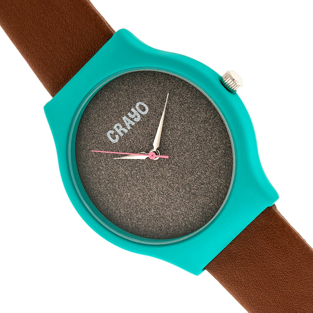 Crayo™ Glitter Unisex Watches, 36mm - Teal/Brown