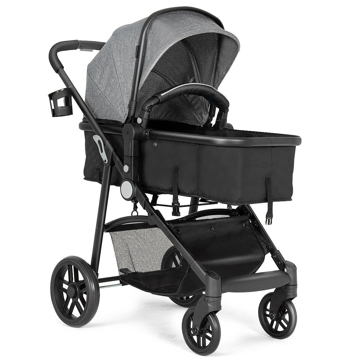 Photos - Pushchair Costway 2-in-1 Foldable  Newborn Infant Baby Stroller - Gray BB45 