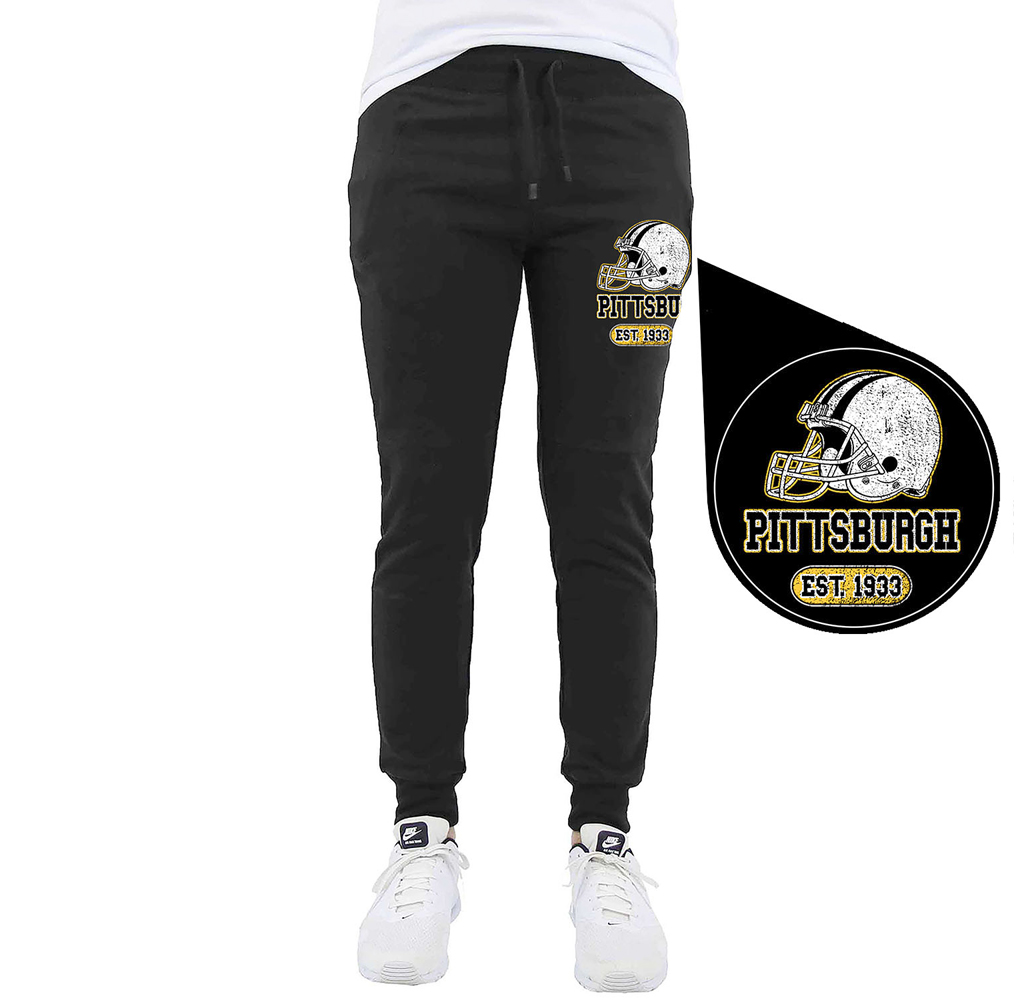 Men's Football Home Team Jogger Sweatpants - Pittsburgh - Black / M