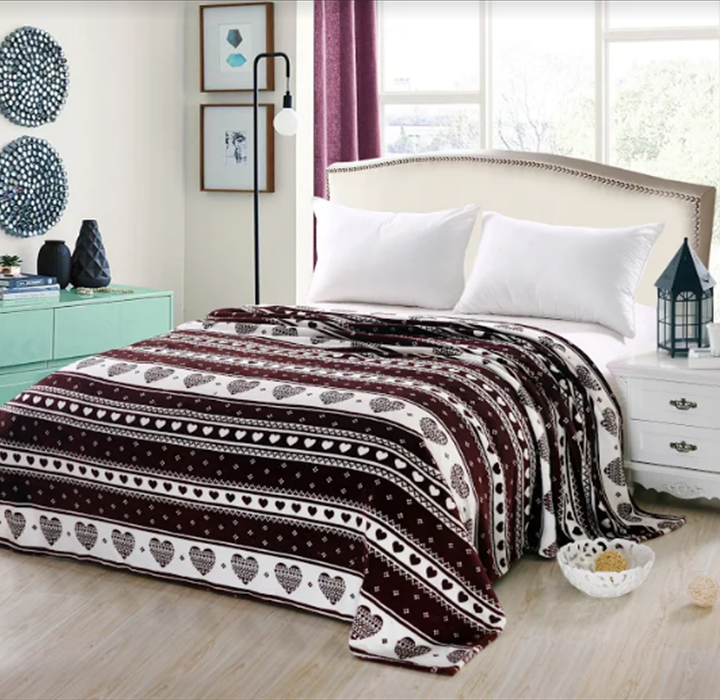 Heartfelt Microplush Blanket  FULL  CHOCOLATE