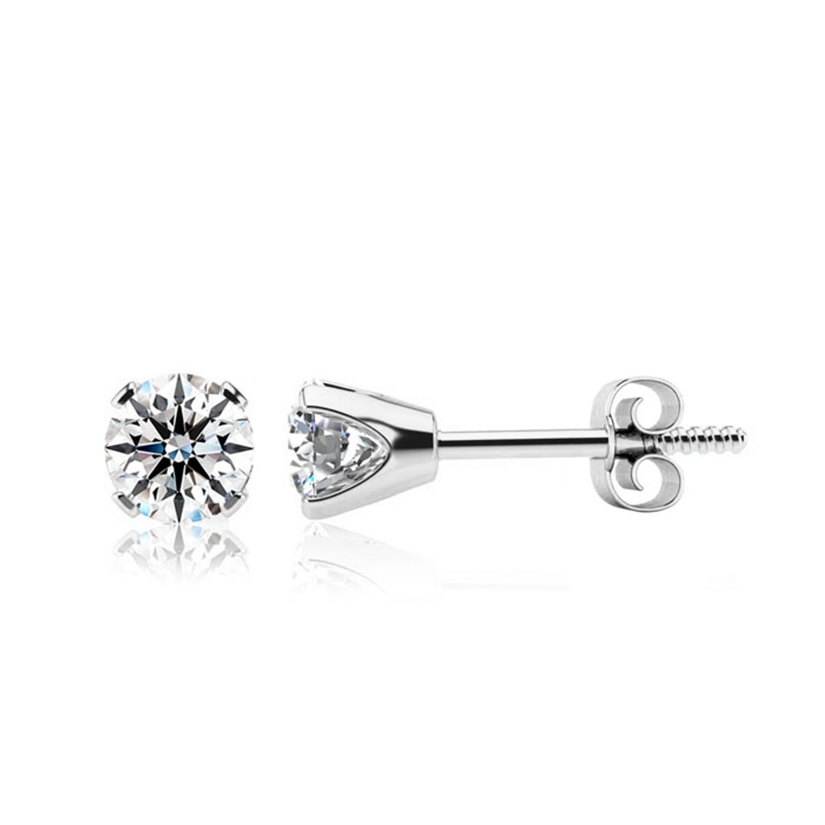 1Carat Lab Created Diamond Stud Earrings in 14 Karat Gold  1 Carat Diamond Studs In 14K WG