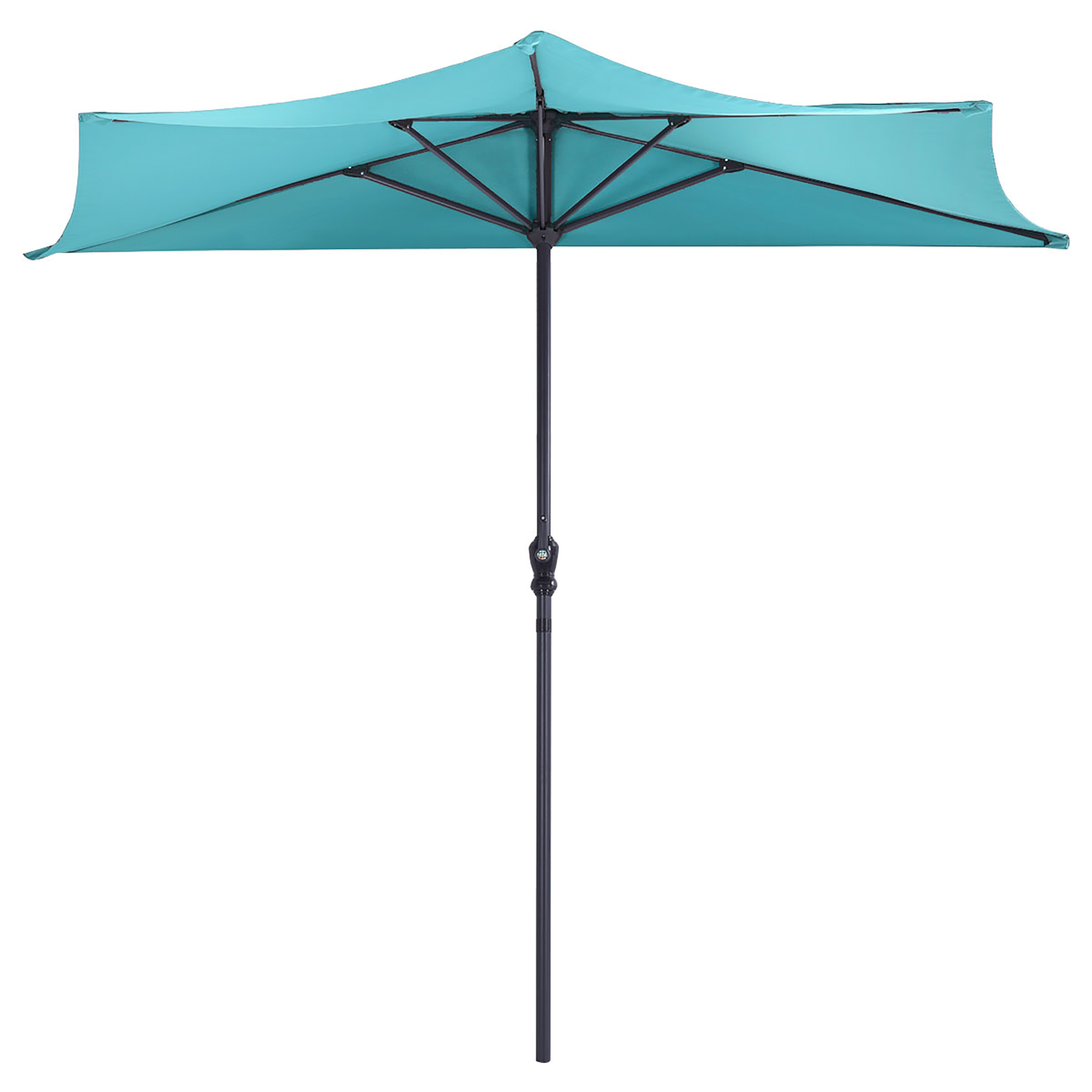 Photos - Parasol Costway 9-Foot Half-Round Patio Umbrella - Turquoise OP2954TU 