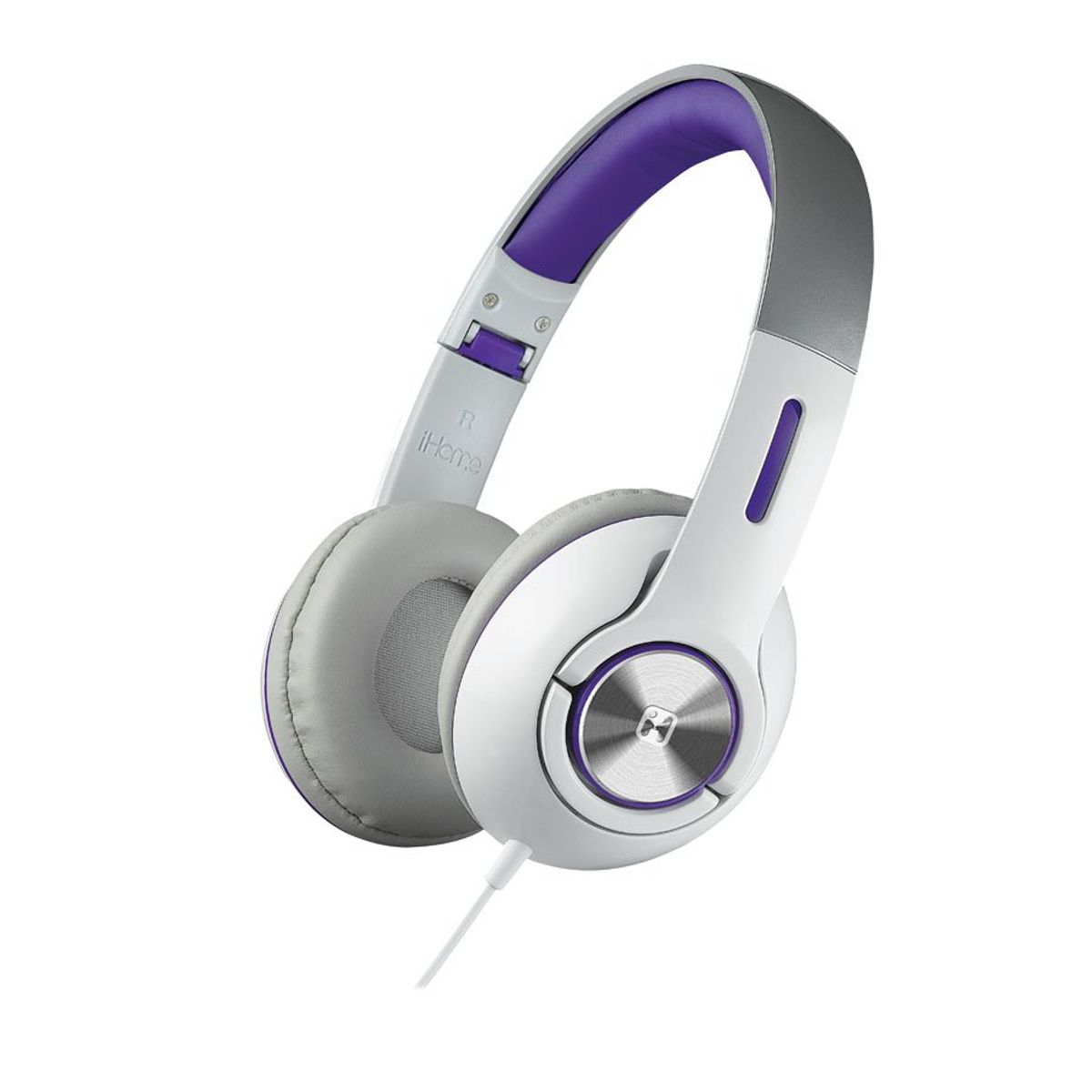 iHome iB45BC OnEar Foldable Headphones with Pouch  iHome Onear Headphones WhitePurple