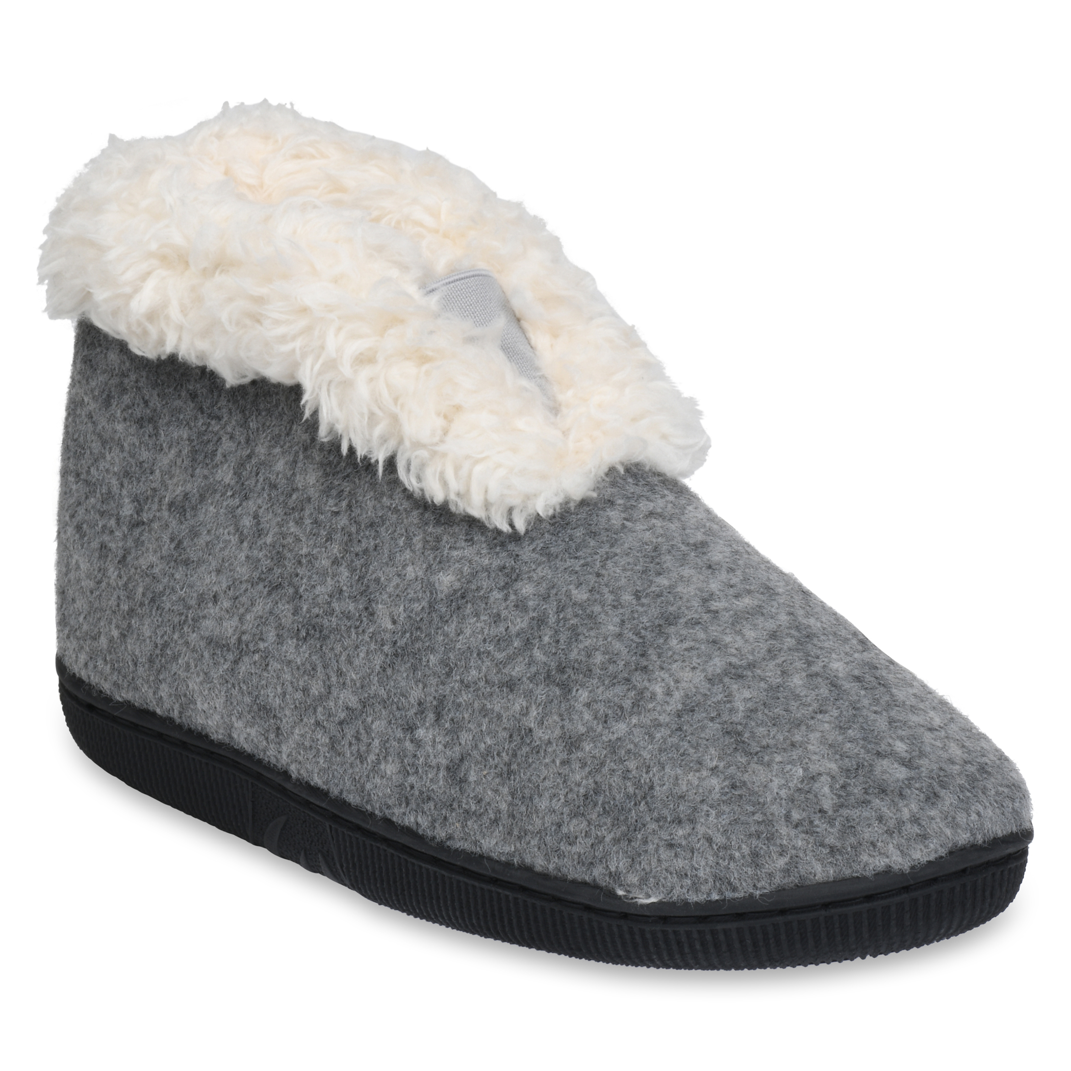 GaaHuu&trade; Women's Memory Foam Slipper Boots - grey small - felted front