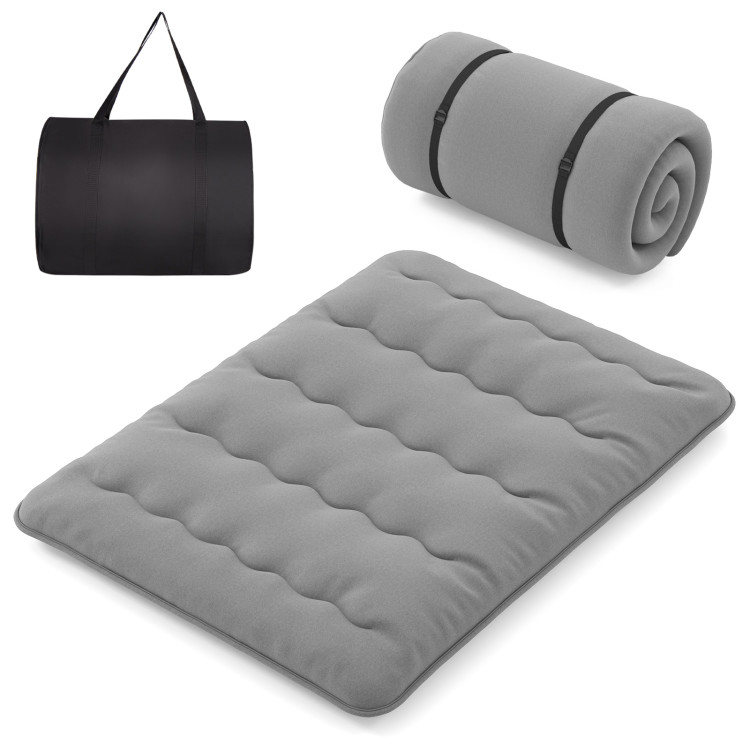 Photos - Mattress Costway Futon  with Washable Cover and Carrying Bag - Grey-Queen H 