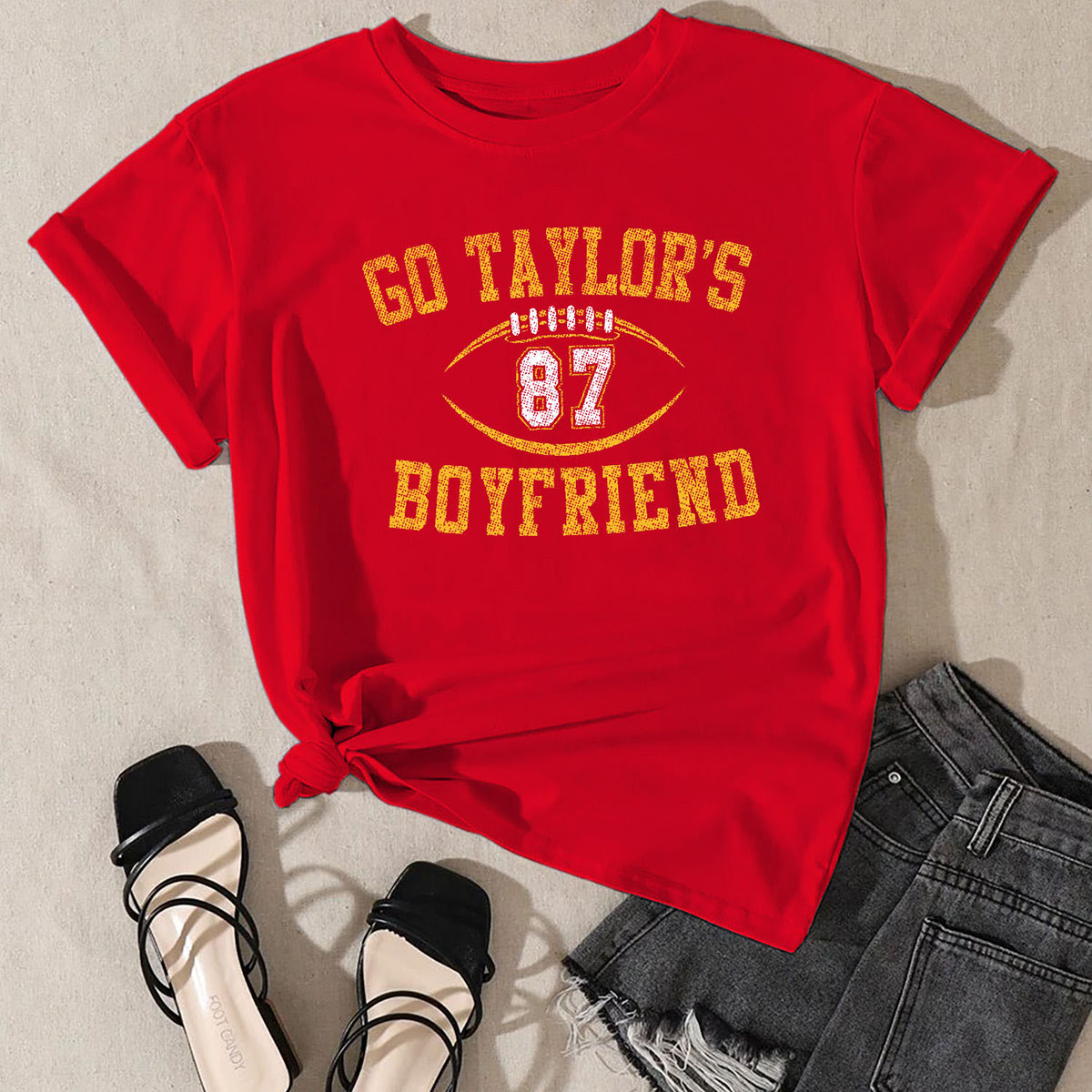 Women's Kansas City Football Love ERA T-Shirt - Football 87 - Red / L