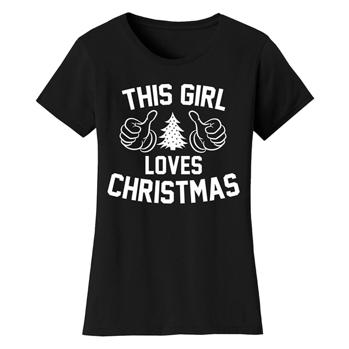Women's Best Mom Christmas T-Shirts - This Girl Loves Christmas - Black / L