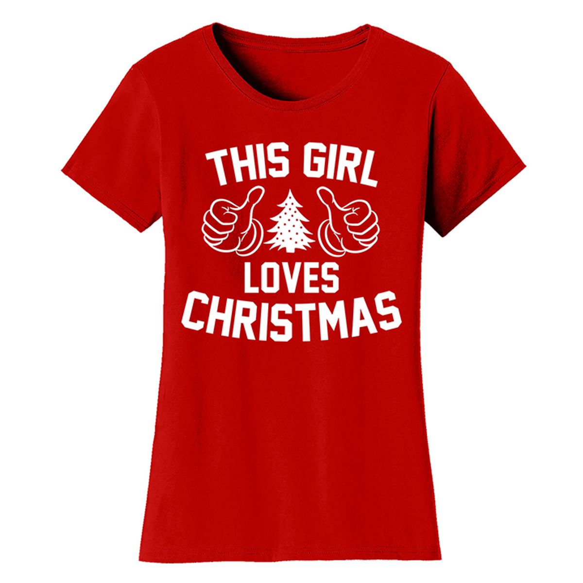 Women's Best Mom Christmas T-Shirts - This Girl Loves Christmas - Red / L