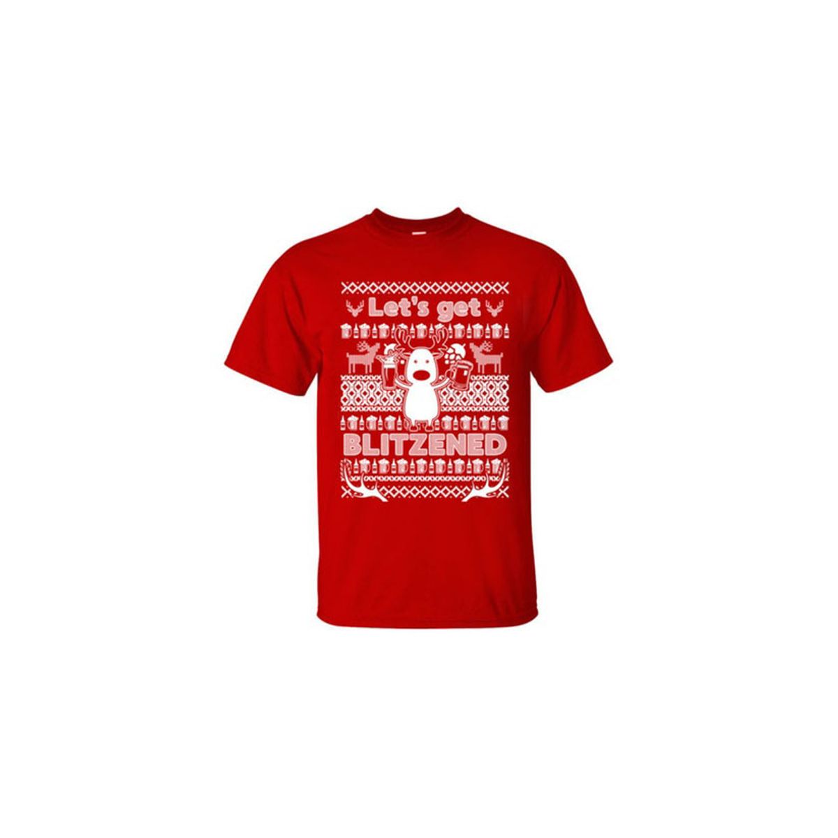 Christmas Sweater Men's T-Shirts II - BLITZENED / Red / SM