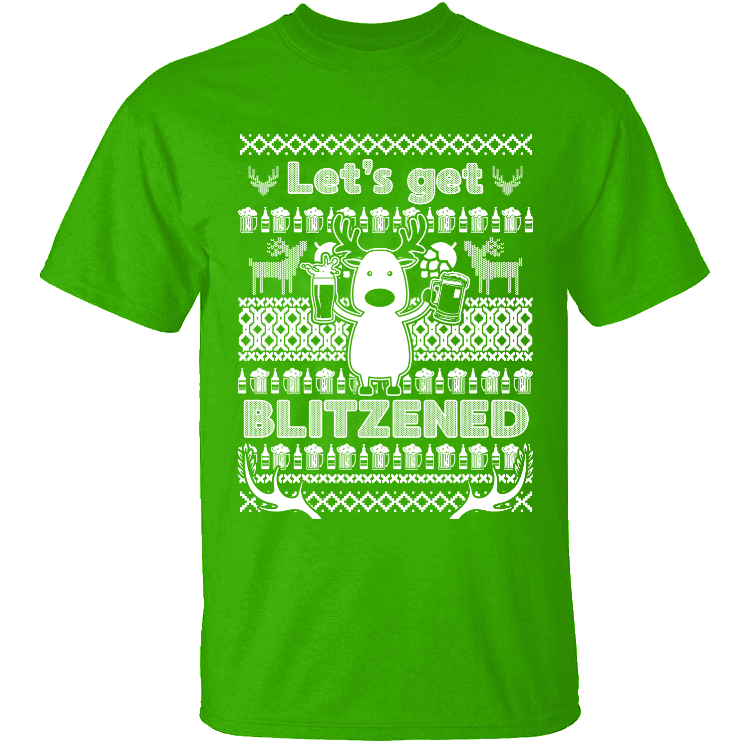 Christmas Sweater Men's T-Shirts II  - BLITZENED / Kelly Green / MD