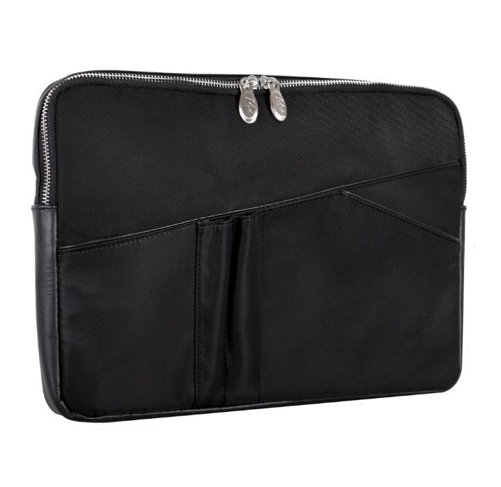 Photos - Business Briefcase McKleinUSA Crescent 14" Nylon Laptop Sleeve with Leather Accents - Black 1