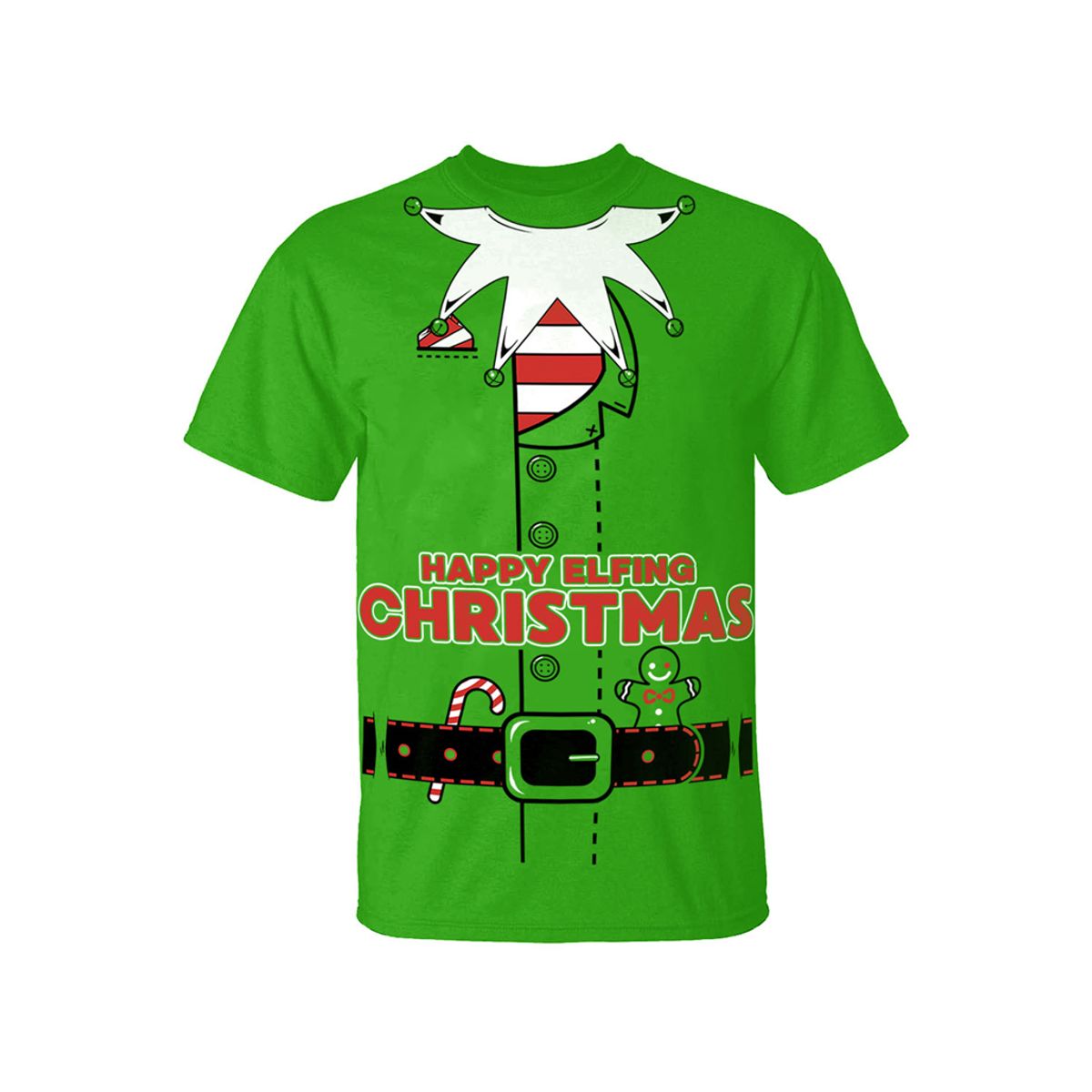 Men's Funny Christmas Suit T-Shirts - Elf Suit - Kelly Green / 2XL