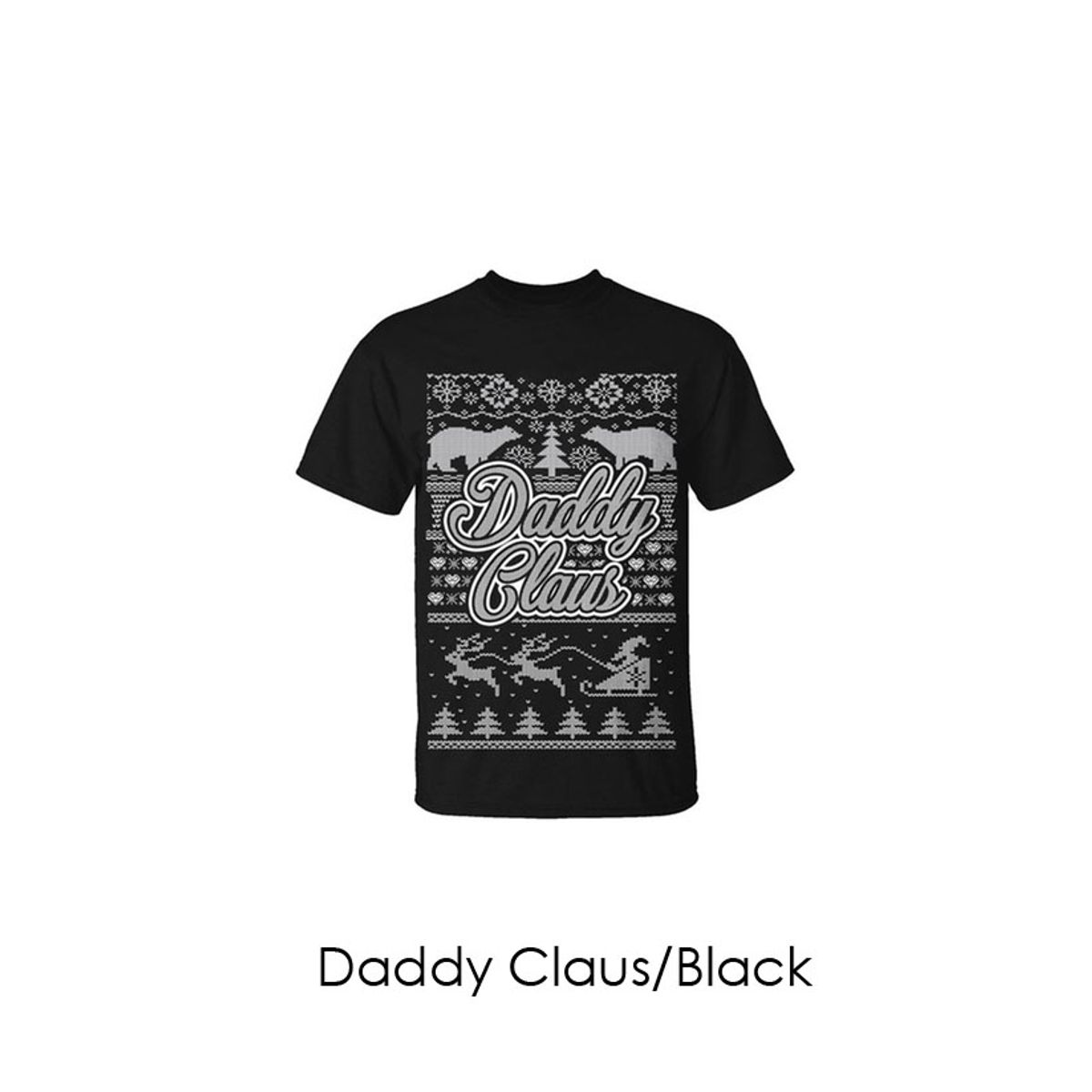Men's Christmas Sweater T-Shirts - Dad and Grandpa Edition - Daddy Claus/Black/SM