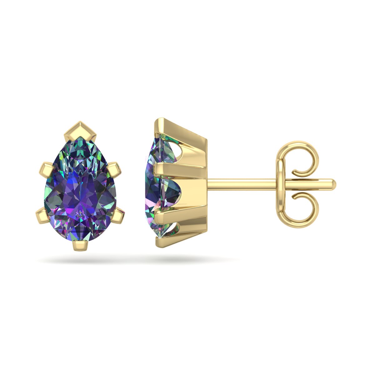 1-1/2-Carat Pear Shape Gemstone Stud Earrings in Sterling Silver - 1.5CT Pear Shape Mystic Topaz Studs YG-image-SKU11191349