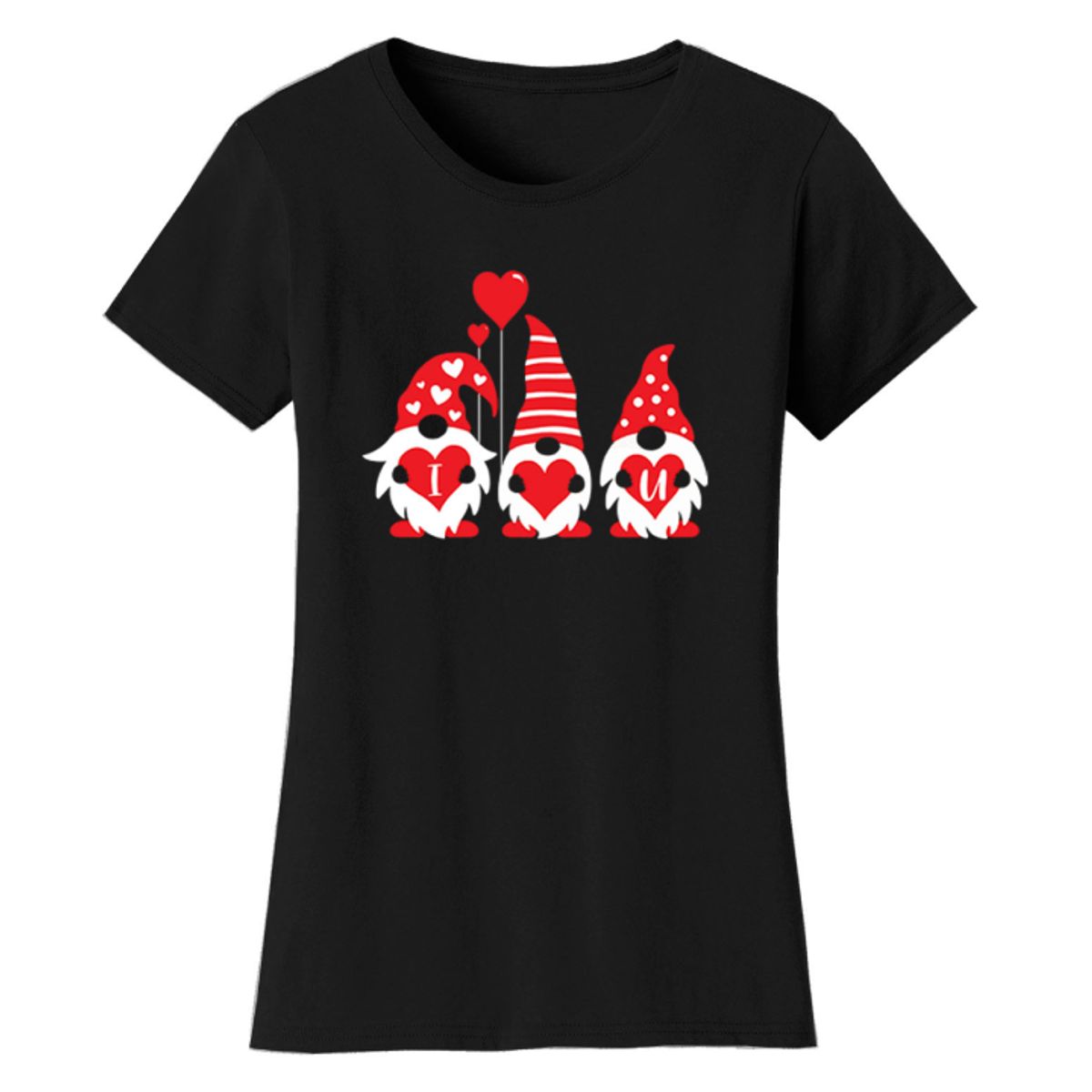 UntilGone – Women’s Valentine’s Day Shirts – T-Shirts – Gnomies – Black / 2XL