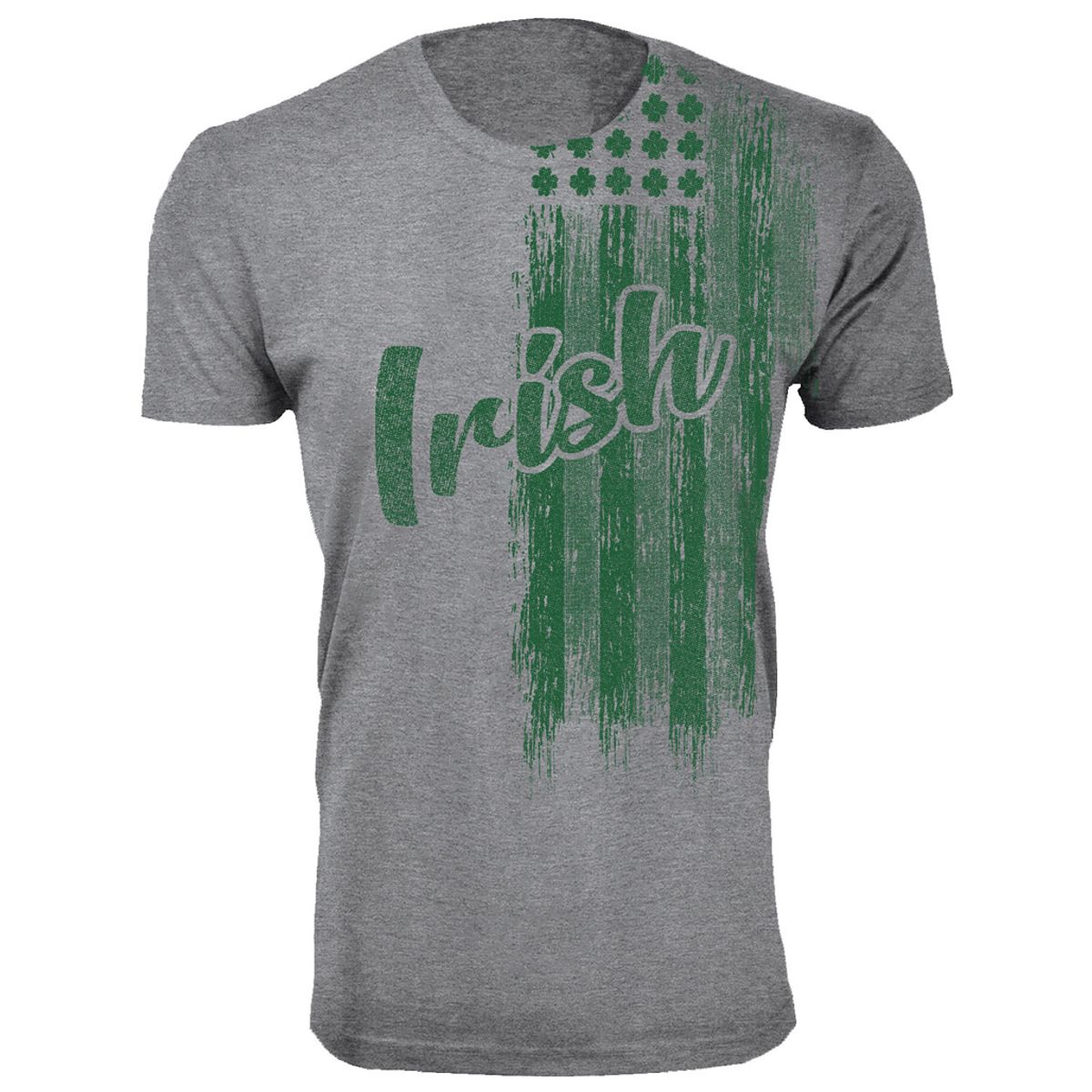 Men's St. Patrick's Day T-Shirts - Men's St. Patrick's Day Lucky T-Shirts - Irish Flag - Heather Grey / S