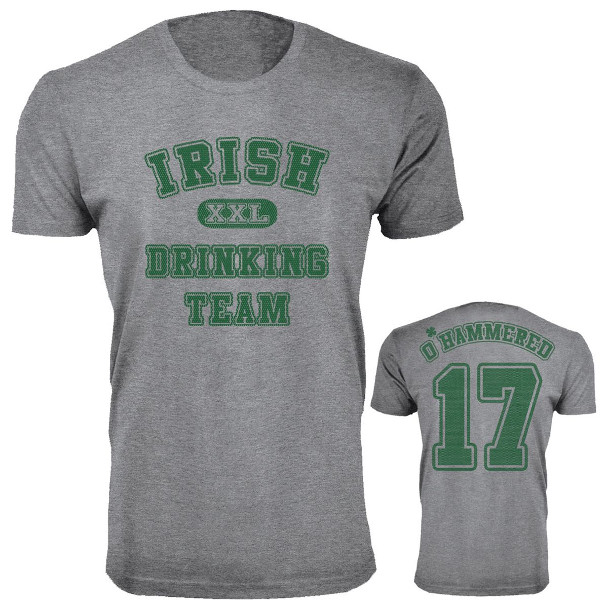 Men's St. Patrick's Day T-Shirts    - Men's St. Patrick's Day Lucky T-Shirts - O' Hammered - Heather Grey / XL