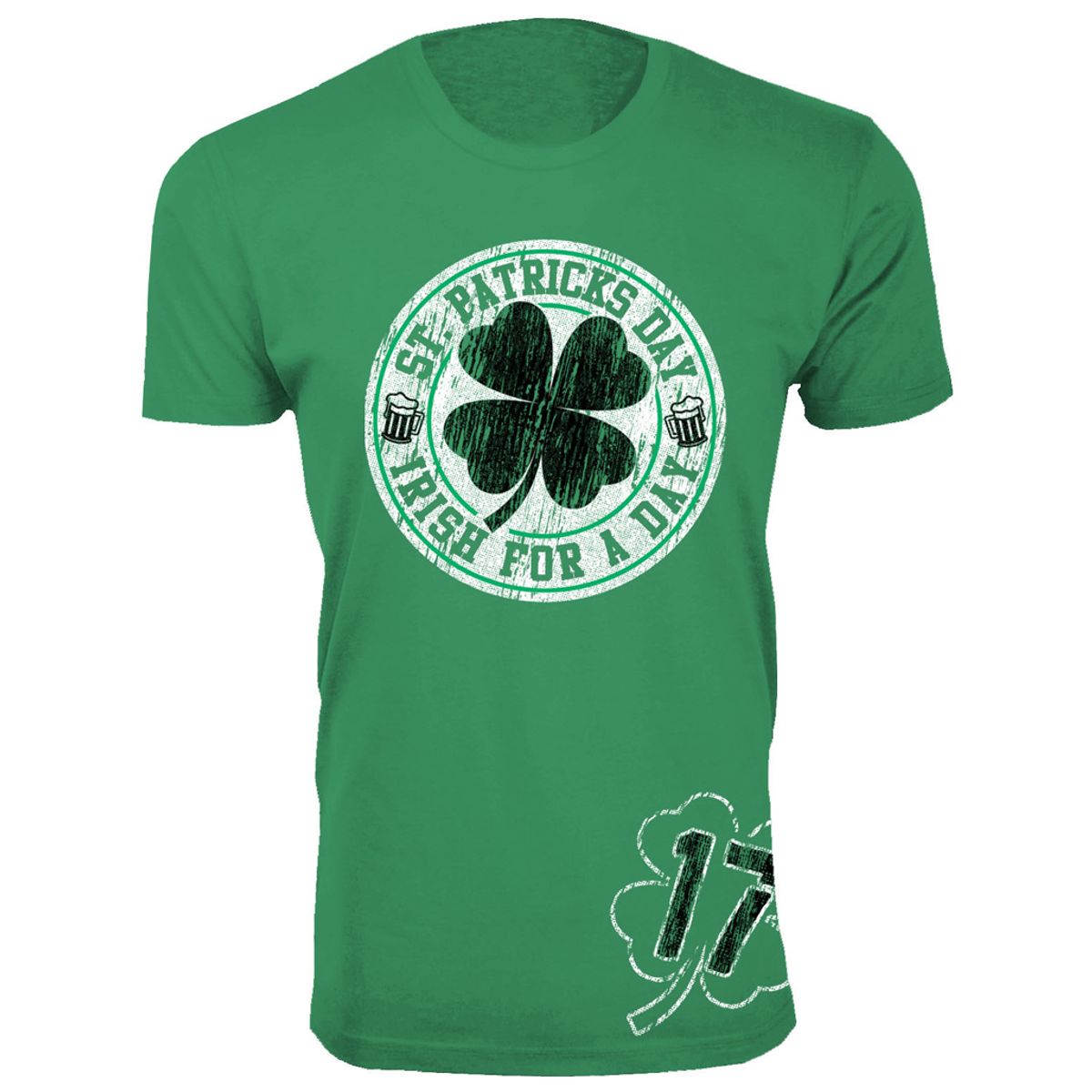 Men's St. Patrick's Day T-Shirts - Men's St. Patrick's Day Lucky T-Shirts - Irish for a Day 17 - Kelly Green / 2XL