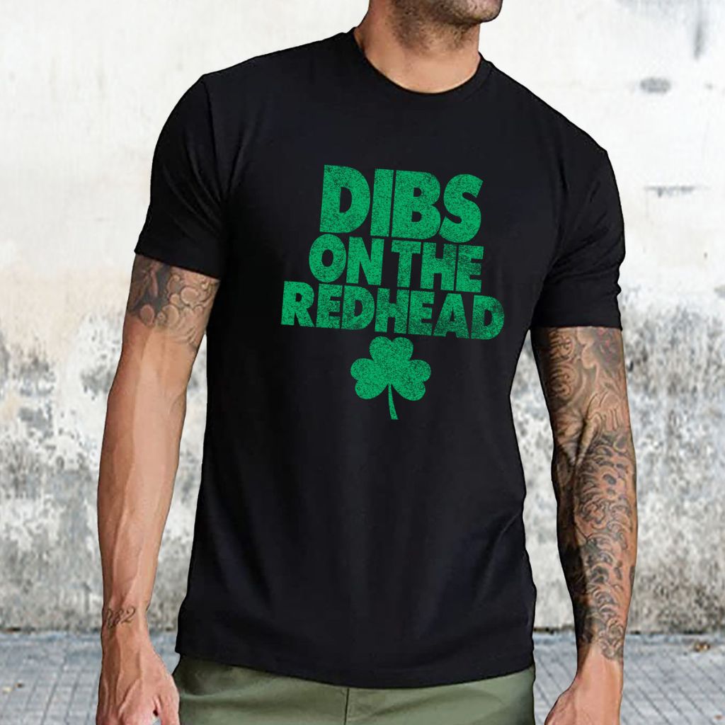 Mens Irish Love St Patricks Day TShirt  2XLarge  Dibs On The Redhead
