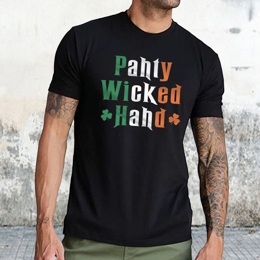 Mens Irish Love St Patricks Day TShirt  3XLarge  Pahty Wicked Hahd