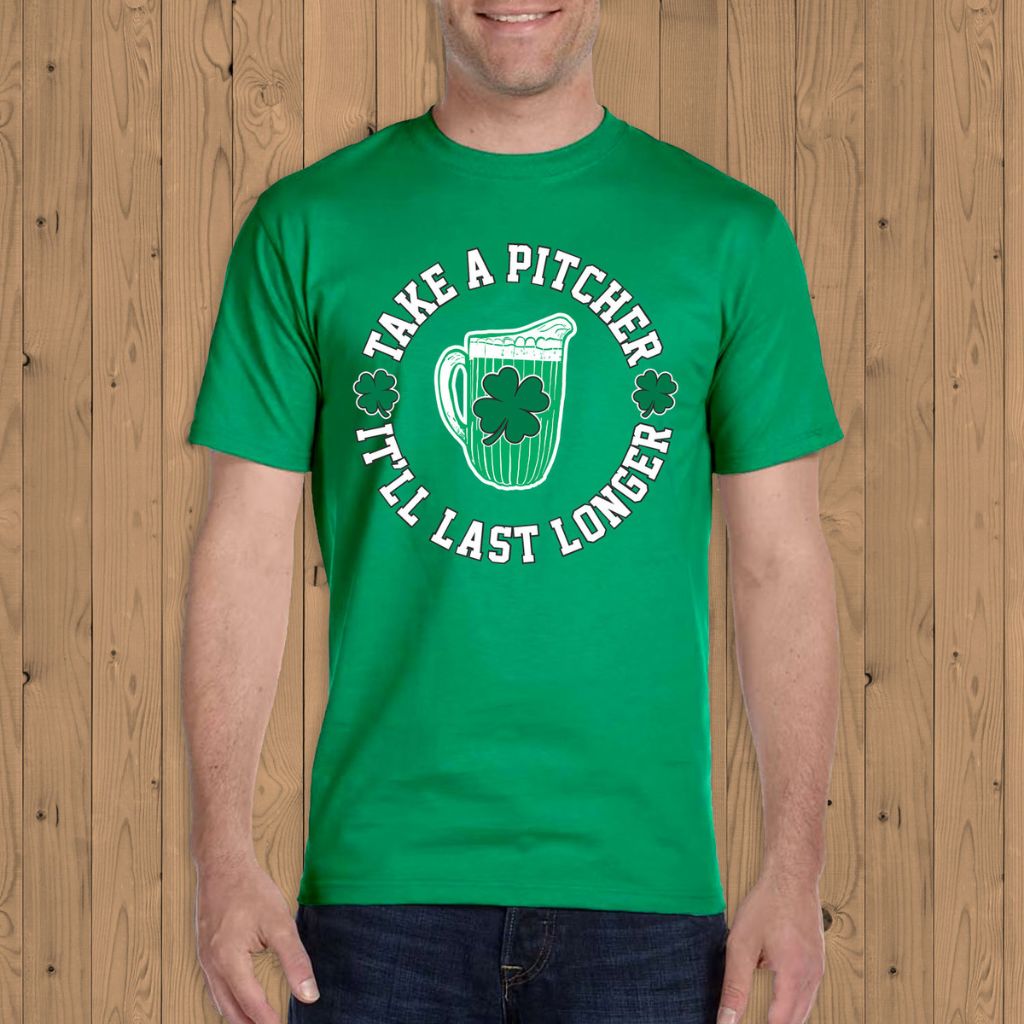 Mens Irish Love St Patricks Day TShirt  3XLarge  Take a Pitcher