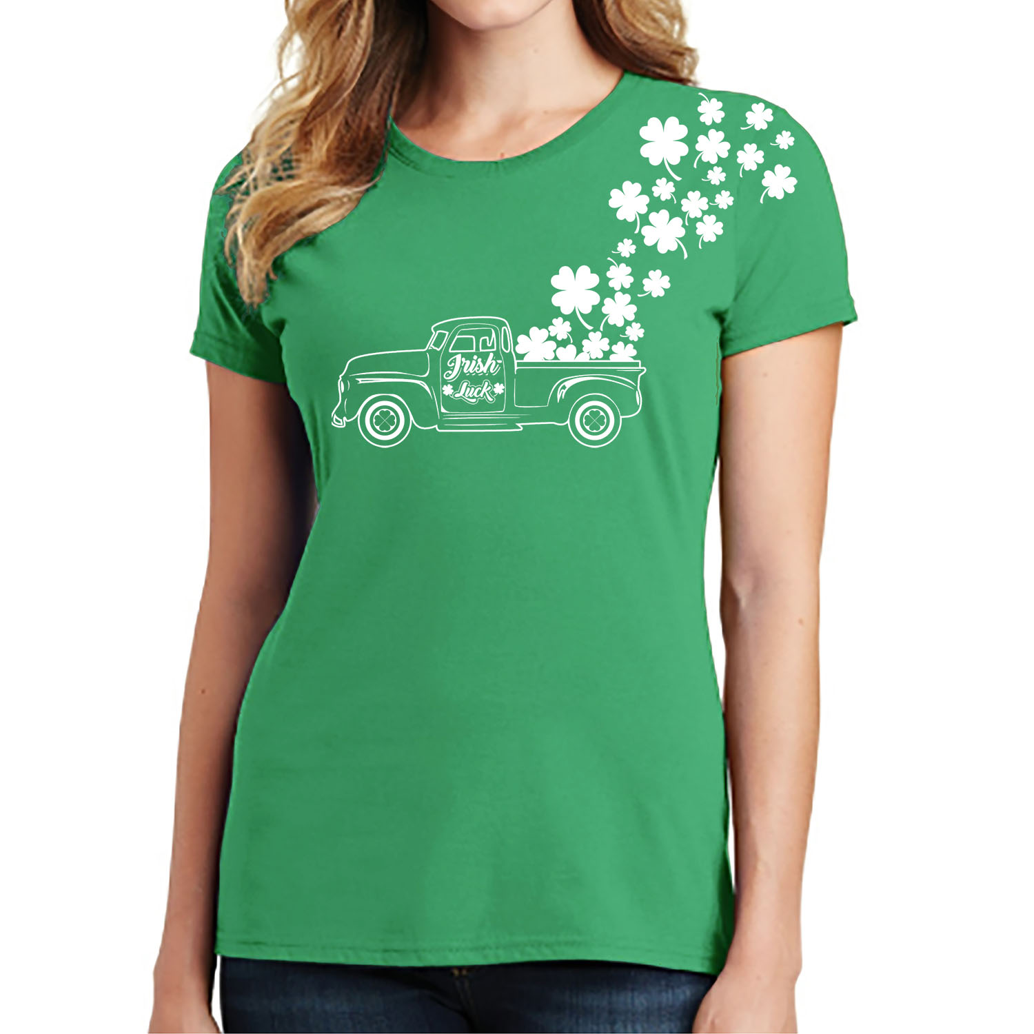 Women's St. Patrick's Day Lucky T-Shirts - Irish Luck Truck - XL