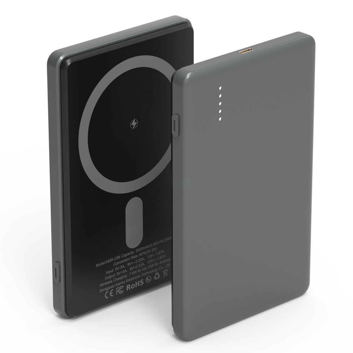 PowerMaster&trade; 5000mAh Wireless Power Bank - PowerMaster 5000mAh Power Bank Black