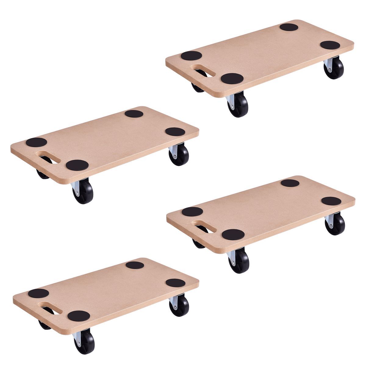 440-Pound Wood Platform Dolly (1, 2 or 4-Pack) - Costway 4pc 440lbs Platform Do