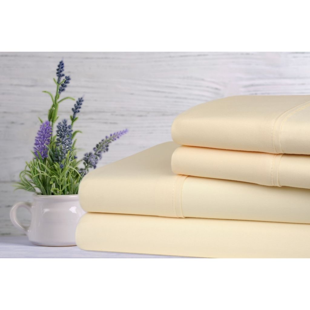 Lavender Scented Bamboo 4-Piece Sheet Set - Queen - Ivory
