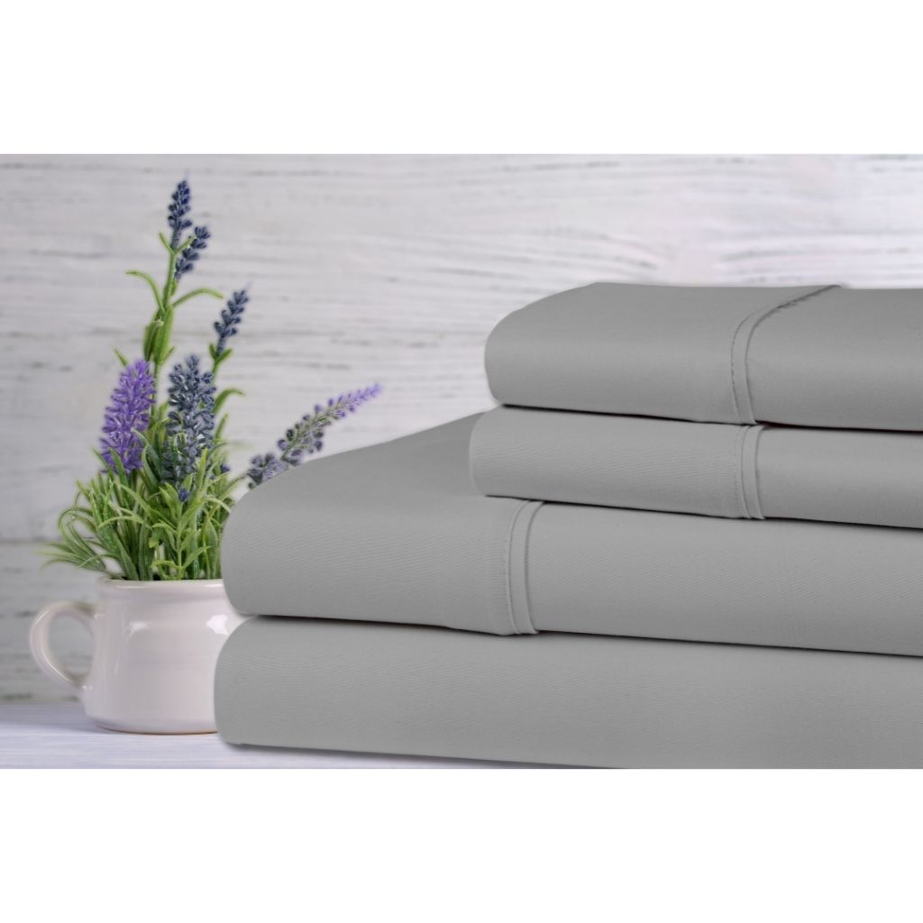 Lavender Scented Bamboo 4-Piece Sheet Set - King - Silver