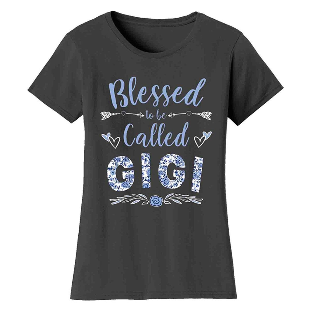 Women's Floral Mother's Day T-Shirts - Gigi - Charcoal / L