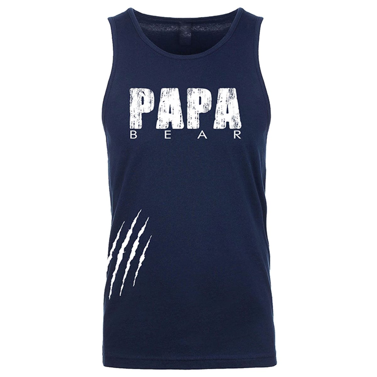 Men's Best Father's Day Ever Tank Top - Papa Bear Scratch - Navy / L