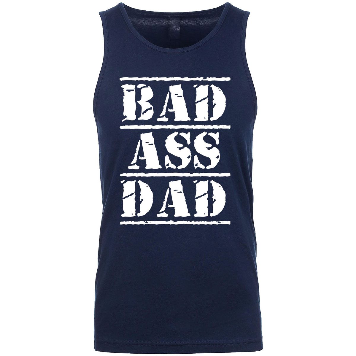 Men's Best Father's Day Ever Tank Top - BAD ASS DAD - Navy / 2XL
