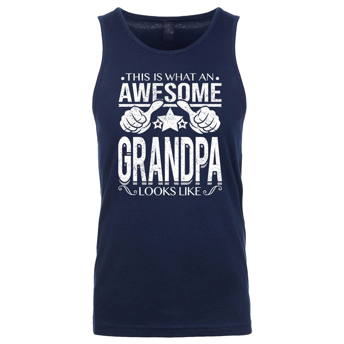 Men's Awesome Dad Grandpa Father's Day Tank Top - Men's My Favorite Awesome Father's Day Tank Top - This is What An Awesome GRANDPA Looks Like - Navy 