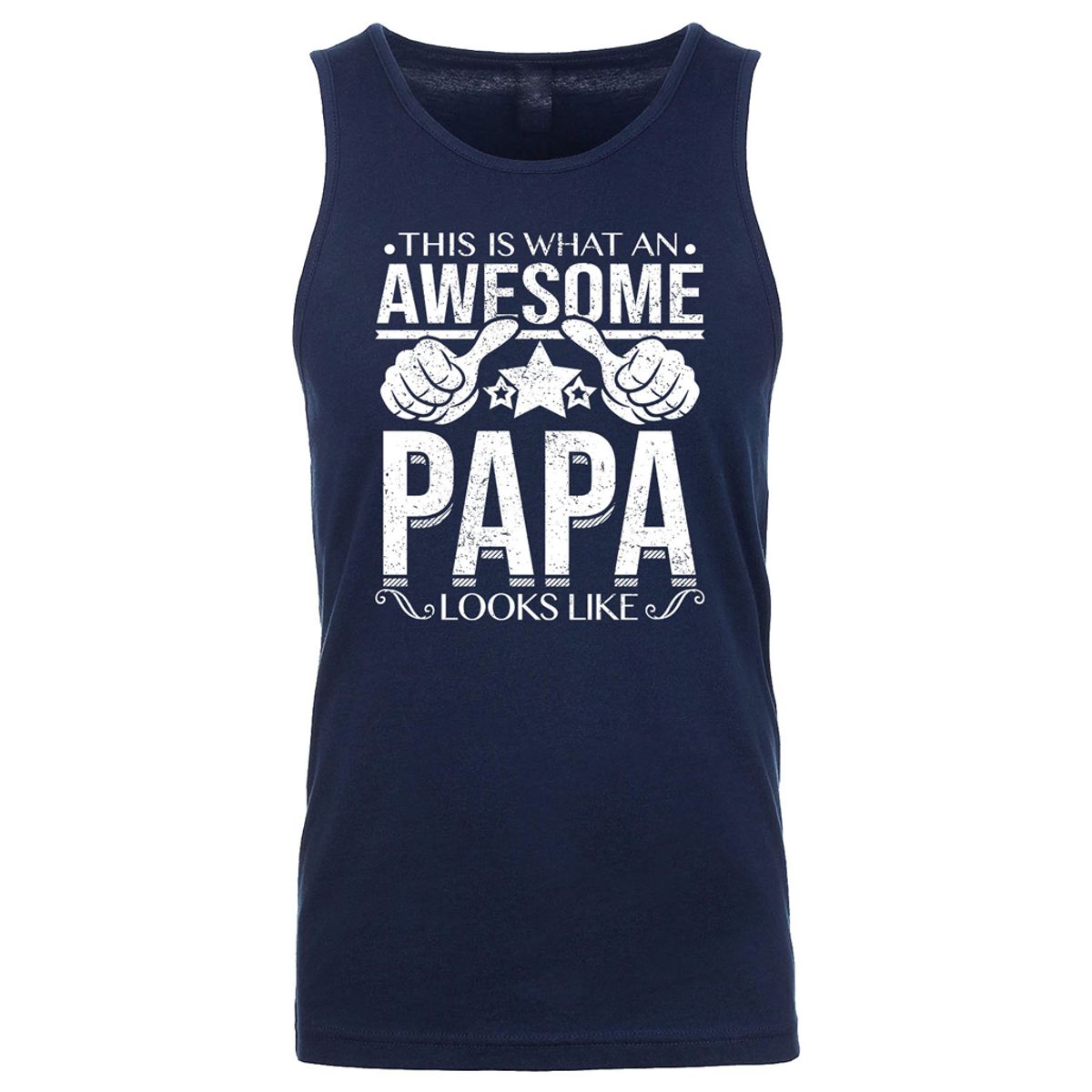 Men's Awesome Dad Grandpa Father's Day Tank Top - Men's My Favorite Awesome Father's Day Tank Top - This is What An Awesome PAPA Looks Like - Navy / M