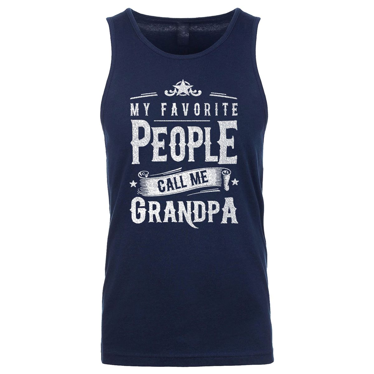 Men's Awesome Dad Grandpa Father's Day Tank Top - Men's My Favorite Awesome Father's Day Tank Top - My Favorite People Call Me GRANDPA - Navy / 2XL
