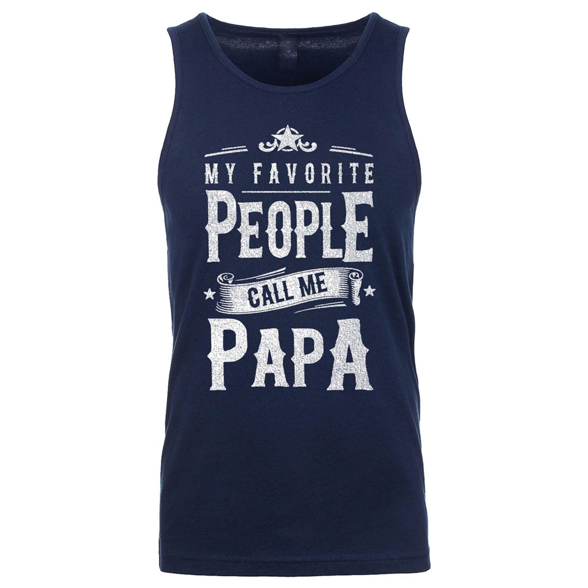 Men's Awesome Dad Grandpa Father's Day Tank Top - Men's My Favorite Awesome Father's Day Tank Top - My Favorite People Call Me PAPA - Navy / 2XL