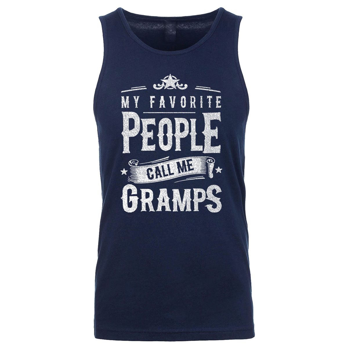 Men's Awesome Dad Grandpa Father's Day Tank Top - Men's My Favorite Awesome Father's Day Tank Top - My Favorite People Call Me GRAMPS - Navy / L