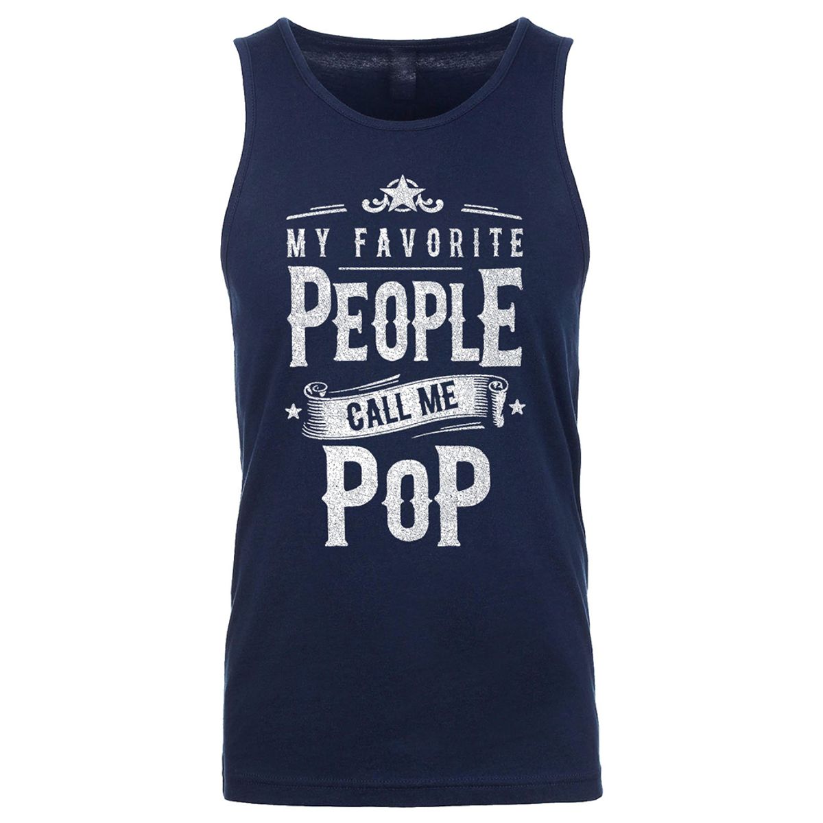 Men's Awesome Dad Grandpa Father's Day Tank Top - Men's My Favorite Awesome Father's Day Tank Top - My Favorite People Call Me POP - Navy / 2XL