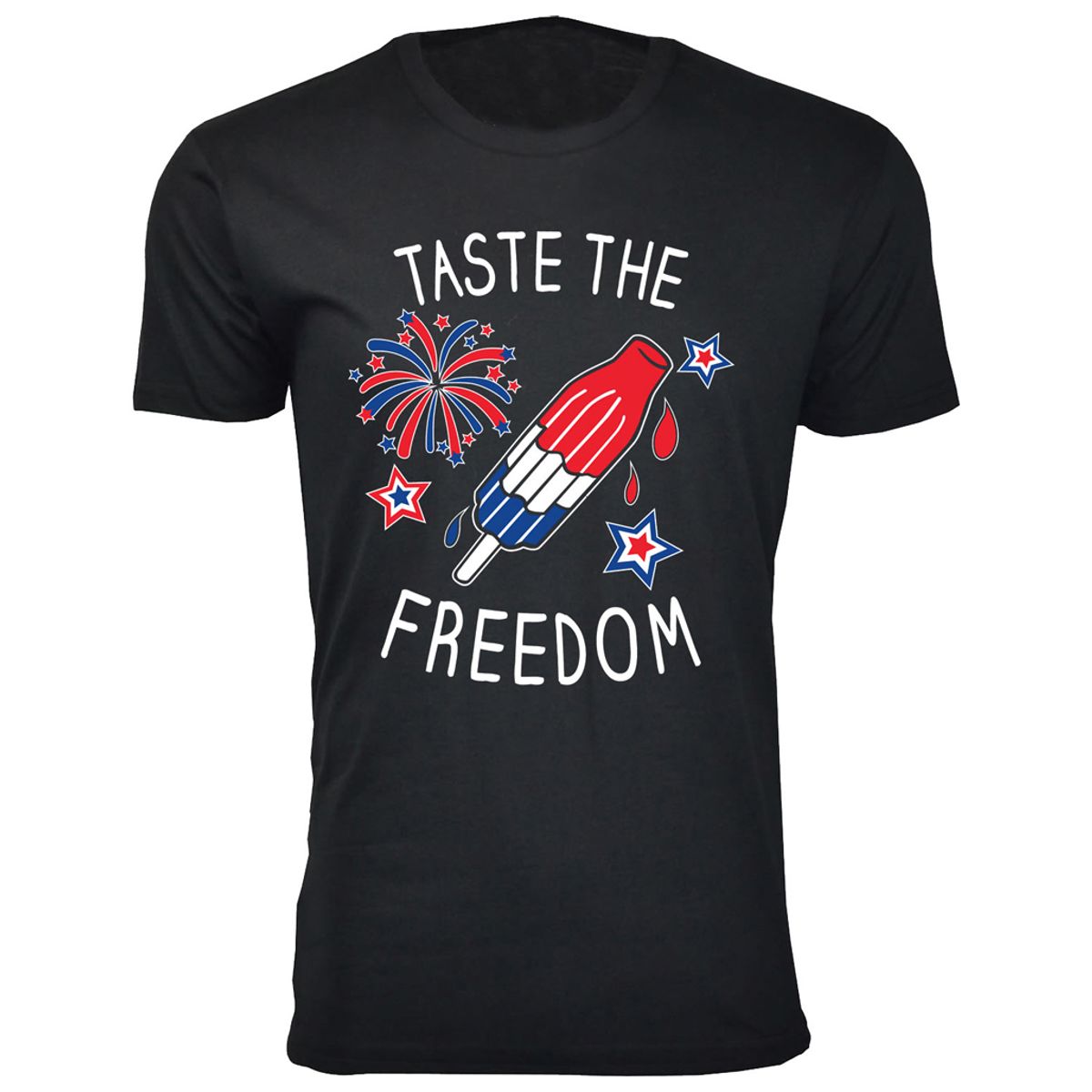 Men's 4th of July Themed T-Shirts - Taste The Freedom - Black / 3XL