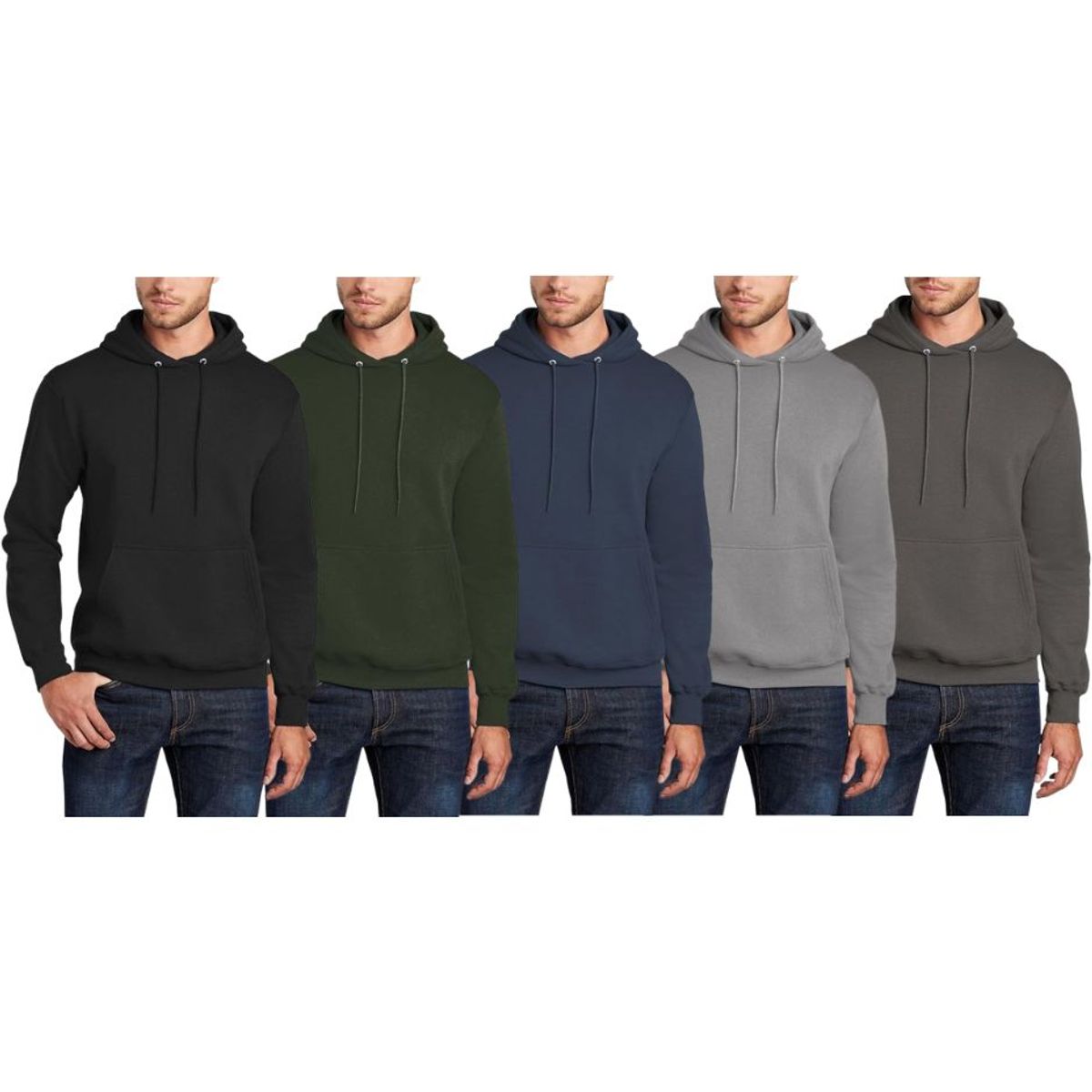 Mens Assorted Pullover Fleece Hoodie 2Pack  Medium