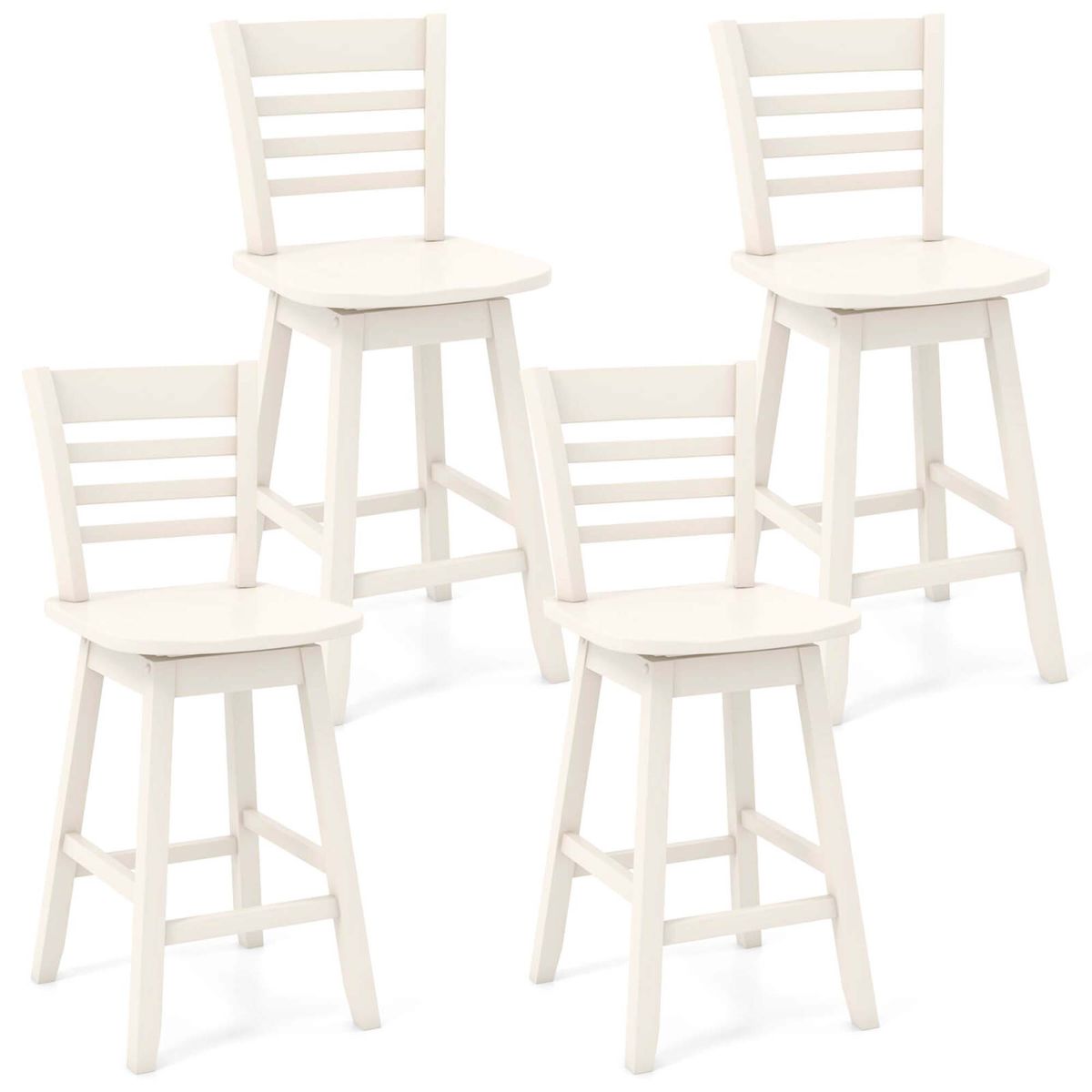 Counter Height Swivel Bar Stools (Set of 2 or 4) - Set of4-White