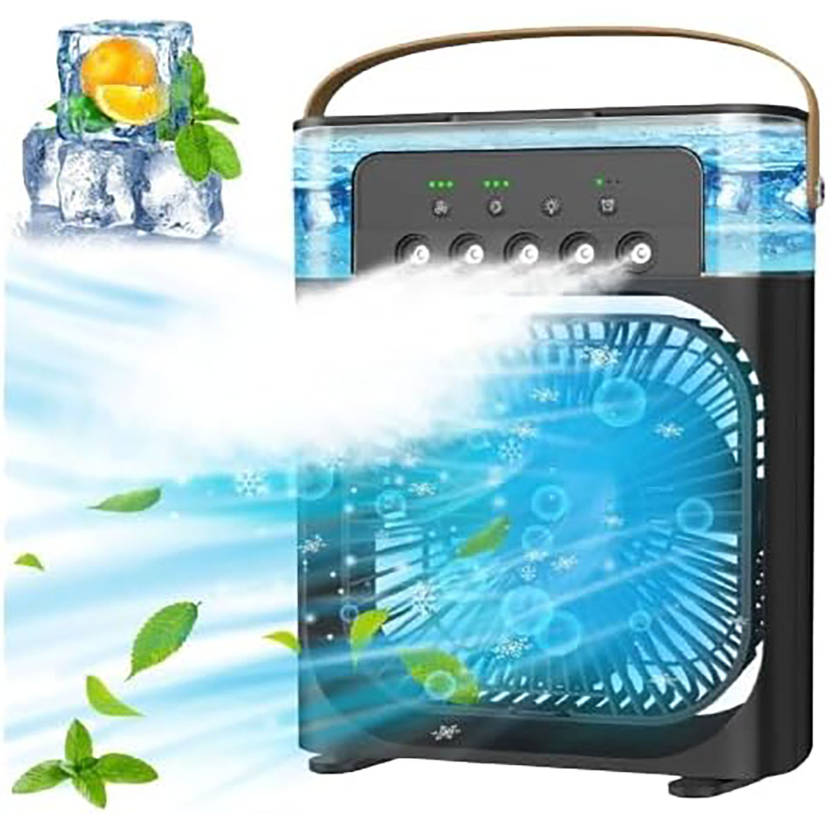 Portable Misting Humidifier Fan (2-Pack) - Mist Fan Black