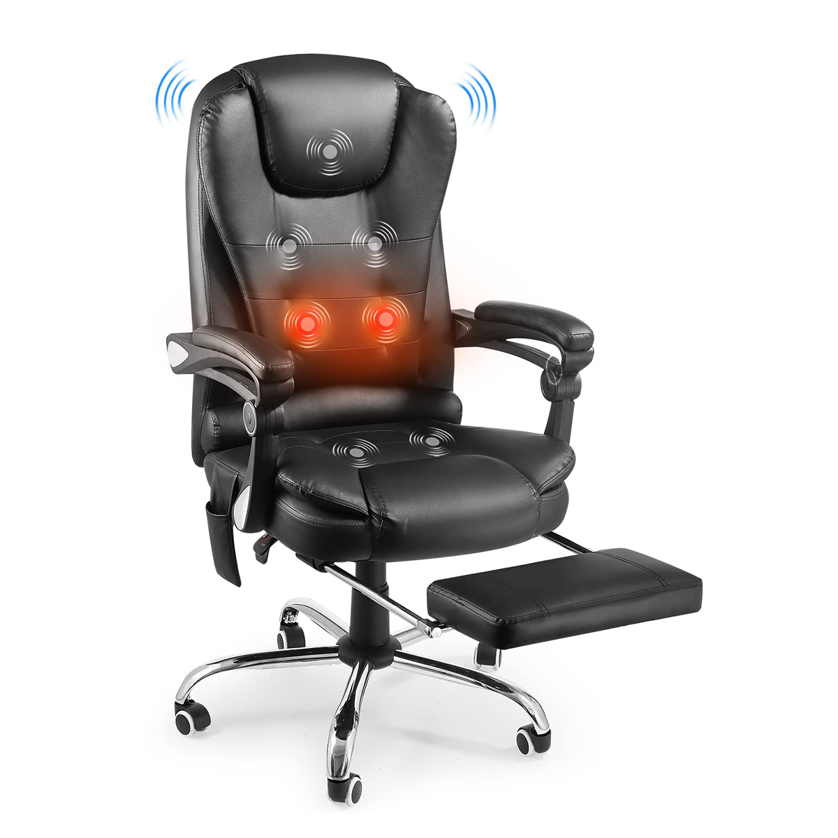 Ergonomic Office Chair with Heat and 7-Point Massage - 13093UBK-UG01