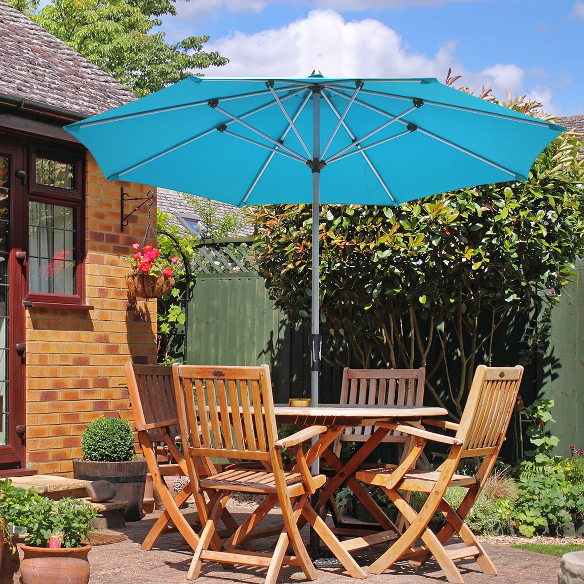 Outdoor 9' Patio Table Market Umbrella  - Umbrella  Turquoise