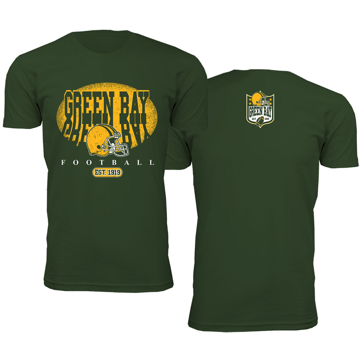 Men's Football Shadow T-Shirt - Green Bay - F.Green / 2XL